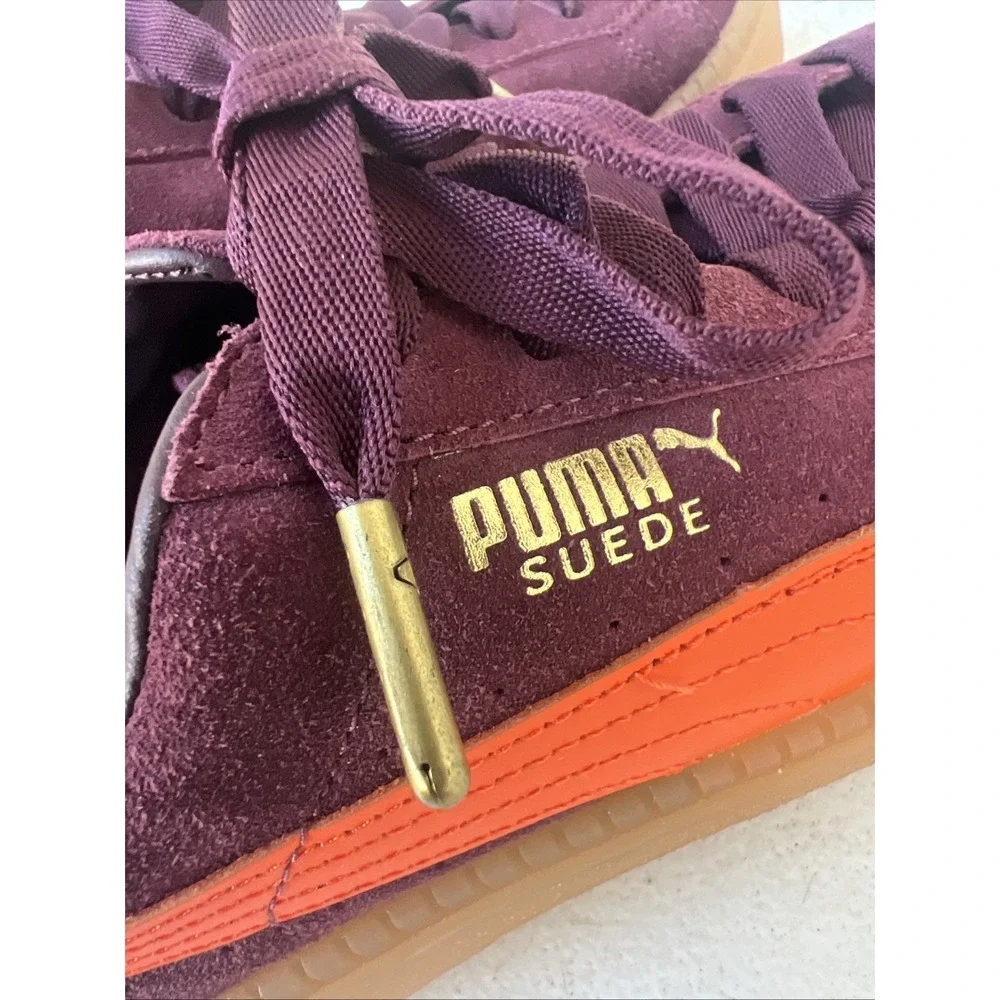 New Puma Women's Winetasteing Fame Suede Platform Trace Block Sneakers Size 8 - Picture 15 of 15